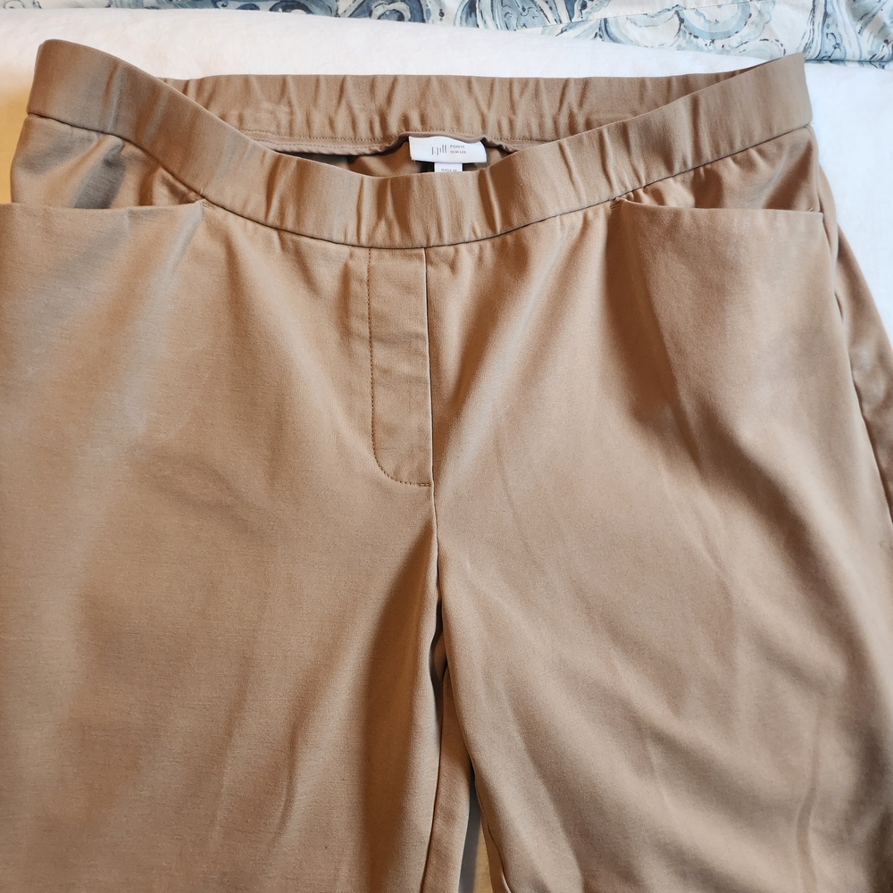 J. Jill Knit Ponte Slim Leg Tan Pants